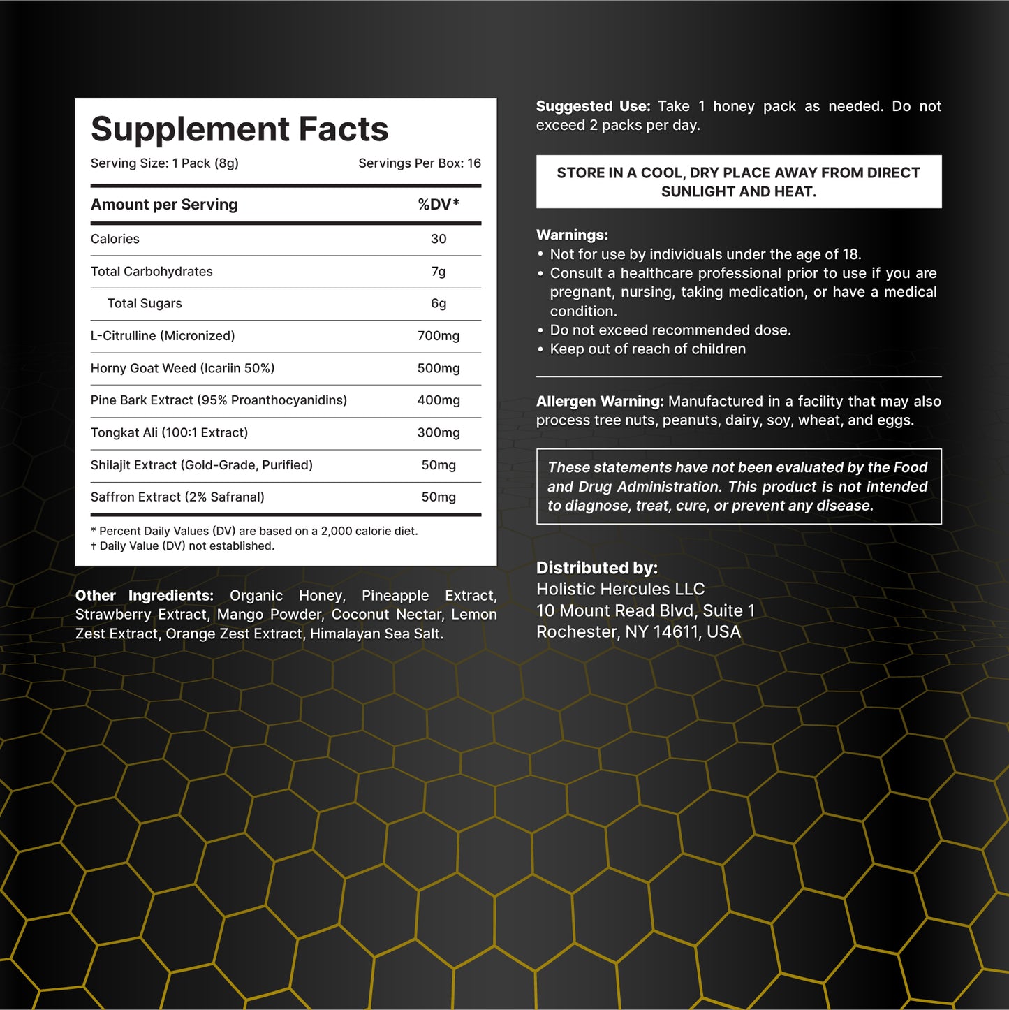 Hercules Honey Sticks (Full Box 16 Units)