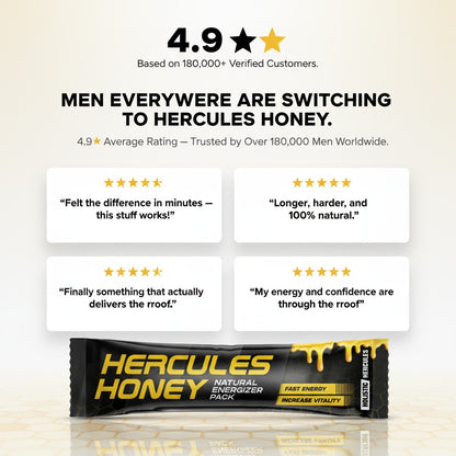 Hercules Natural Honey Sticks 6-in-1 Herbal Performance Blend (16 Count)